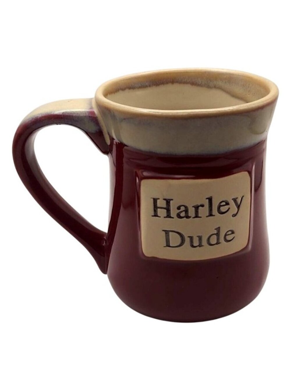Harley Dude Large Ceramic Drip Glaze Mug Tumbleweed Pottery Harley-Davidson Bike